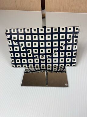 Tory Burch Geometric Slim Envelope Wallet Black White Green